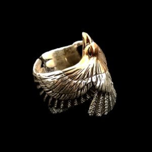 American Eagle Golden Head 925 sterling silver ring