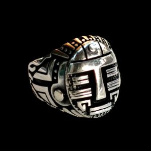 Aztec Mask 925 sterling silver ring