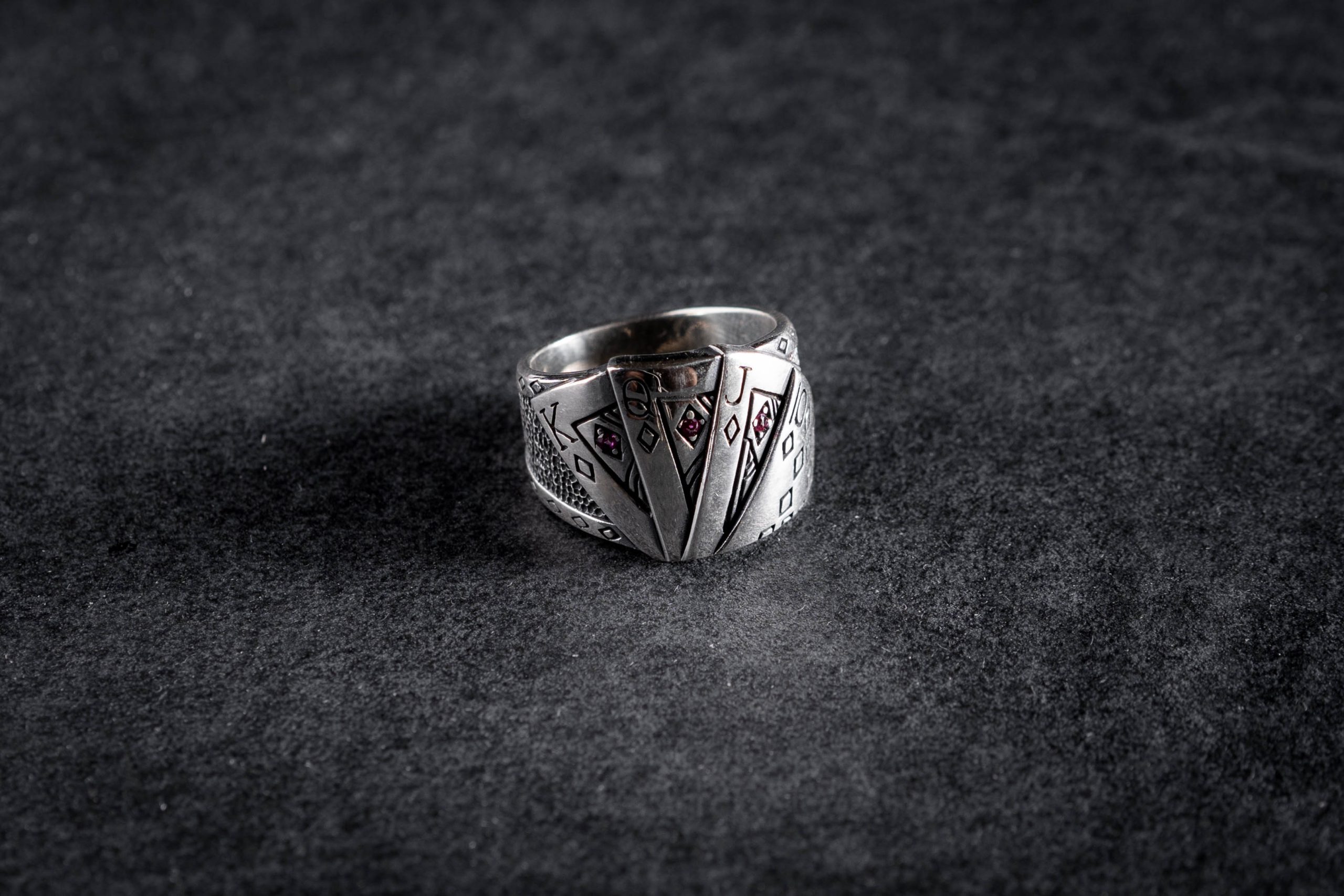 High Stakes - Royal Flush 925 sterling silver ring with zircons