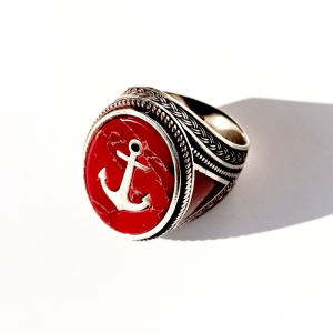 Tidekeeper - Anchor 925 sterling silver signet ring