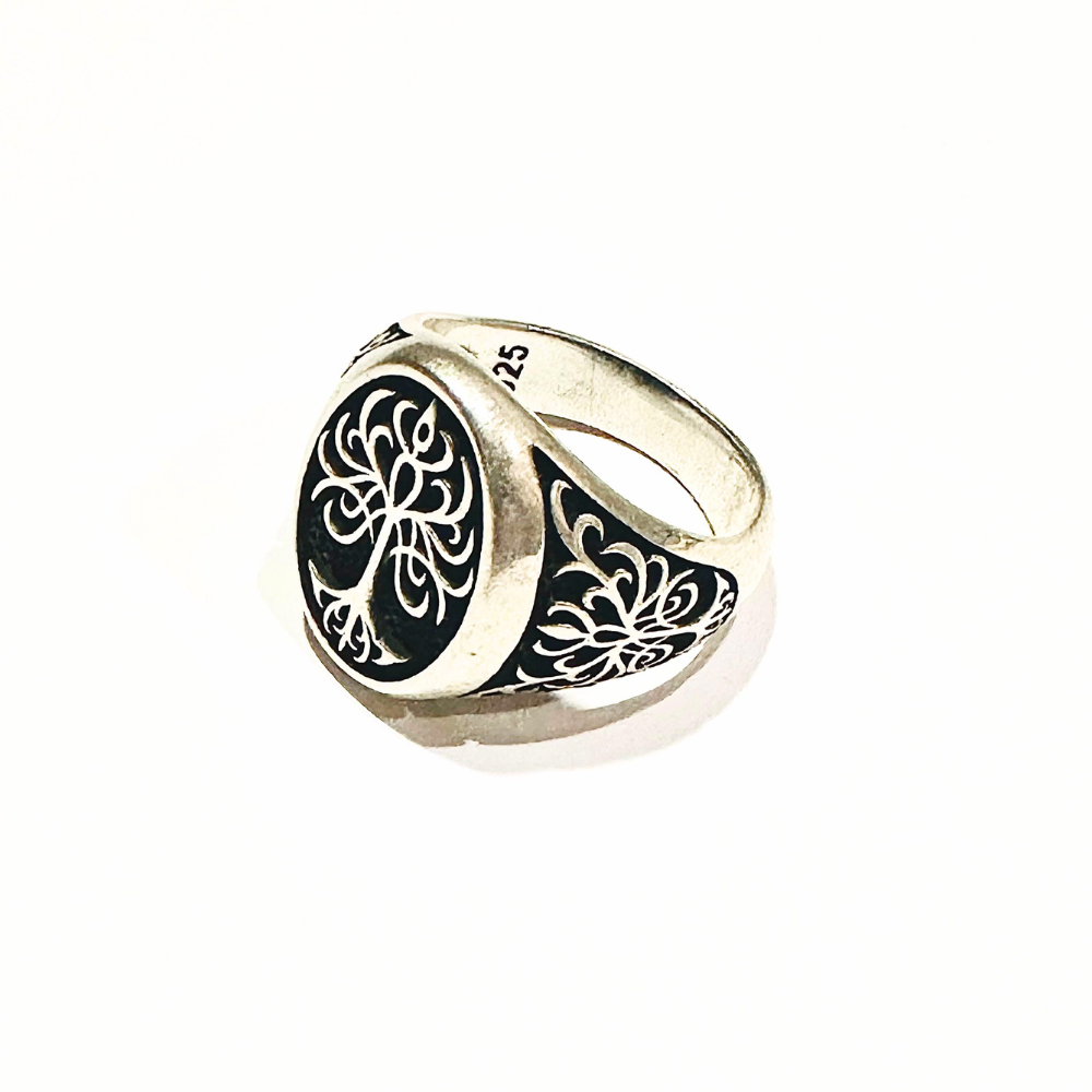 Eternal Roots - Norse Tree of Life 925 sterling silver signet ring