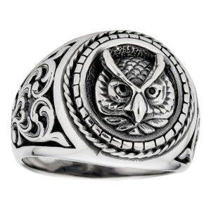 Lunar Seer - owl 925 sterling silver wisdom ring