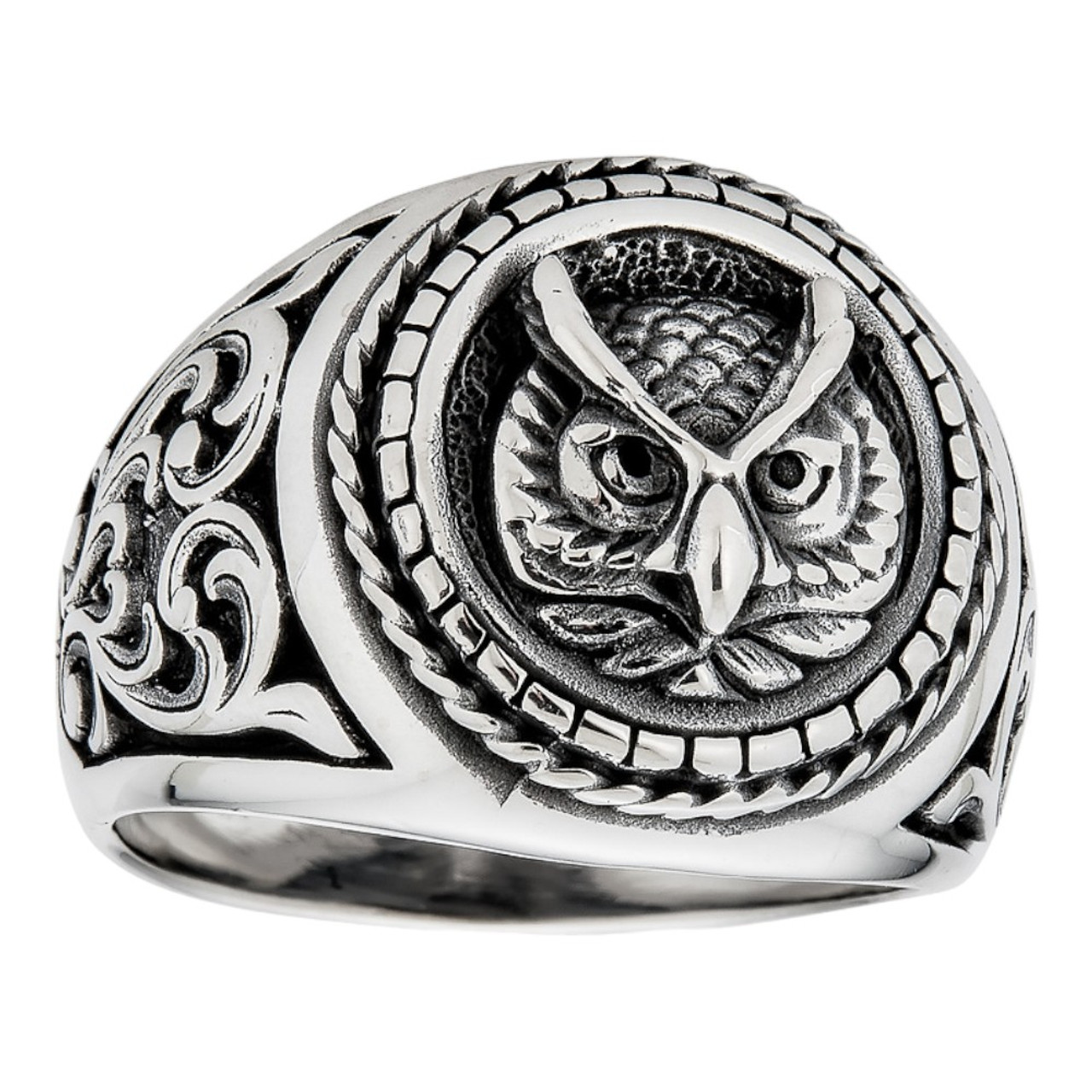 Lunar Seer - owl 925 sterling silver wisdom ring